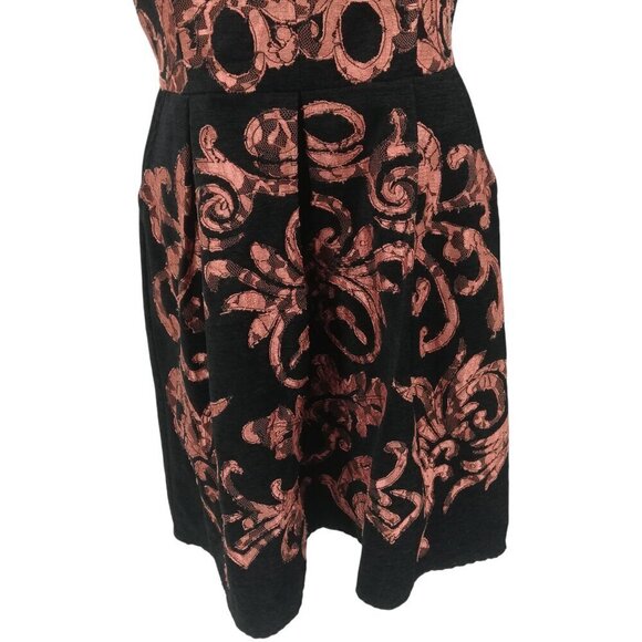 Yoana Baraschi Lace Applique Sleeveless Notch Neck Cocktail Dress Size 4 Party - Picture 5 of 14